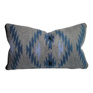 Navajo Indian Weaving in Blue Colors Pillow