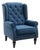 Vintage Tufted Club Fabric Single Wingback Upholstered Arm Chair For Sale
