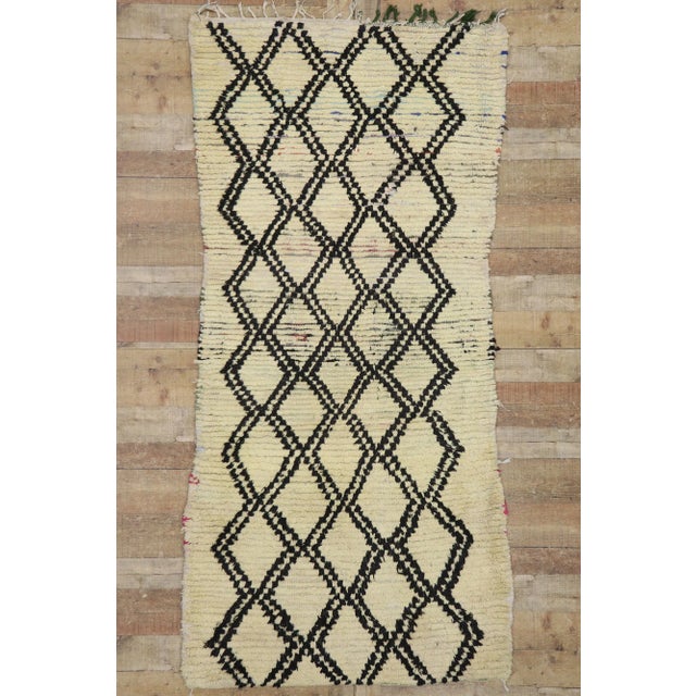 Beige Vintage Berber Moroccan Azilal Rug - 03'10 X 07'11 For Sale - Image 8 of 9