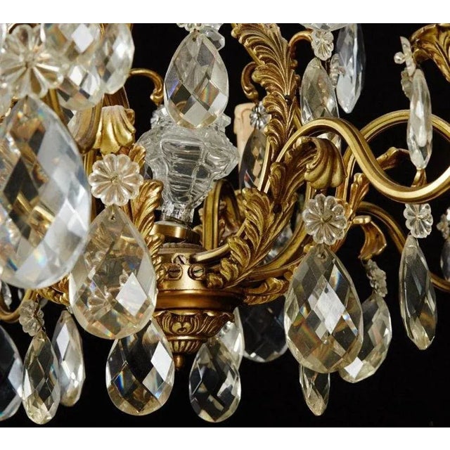 Rococo Chandelier in Brass with Eight Candleholders For Sale - Image 3 of 5