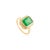 Contemporary Chic Halo Diamond Emerald Bridal Ring in 14k Gold Size 5 For Sale - Image 3 of 12