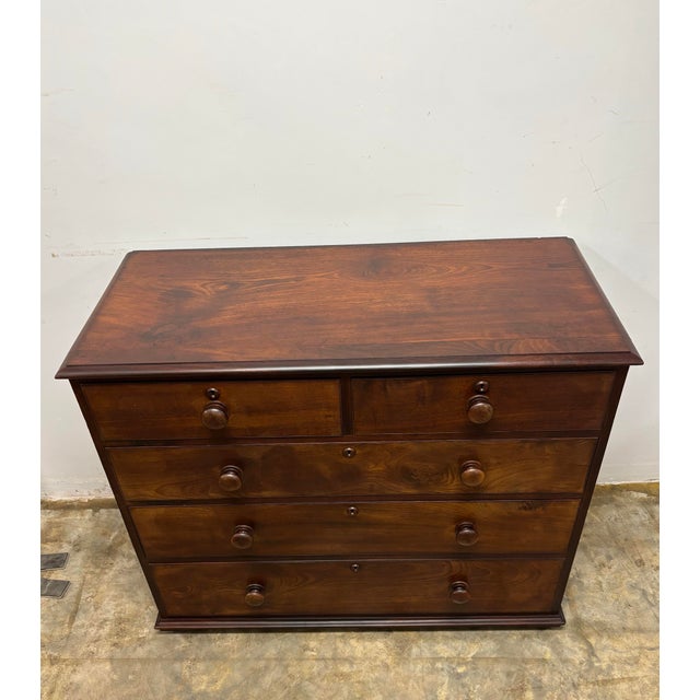 Antique English Mahogany Chest of Drawers For Sale In Naples, FL - Image 6 of 11