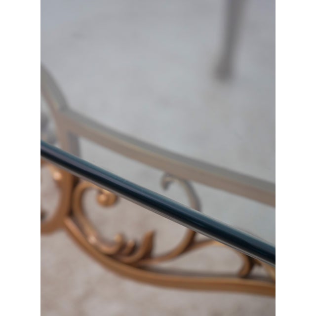 Bronze Base Glass Top Designer Coffee Table For Sale - Image 9 of 12