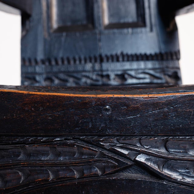 Brown Late Medieval Walnut Sculptural Armchair with Floral Carvings, United Kingdom, 1600s For Sale - Image 8 of 18