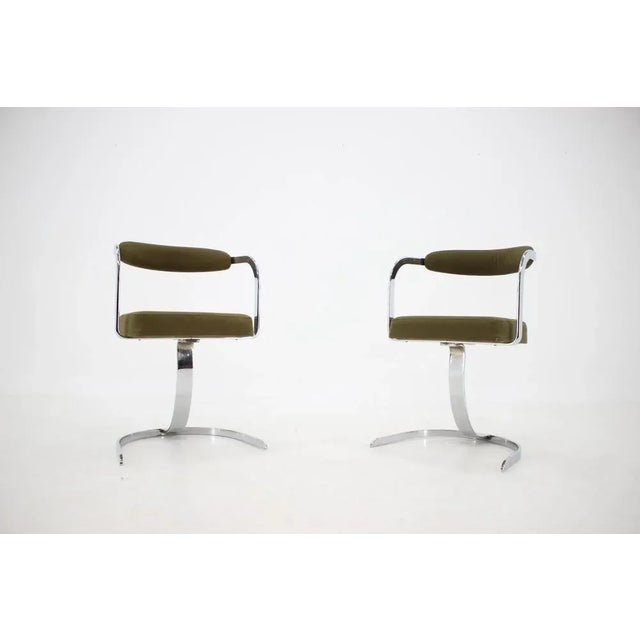 France from around 1960s. Very stable and quite heavy chairs. Iconic space age clean design like from Fantomas or other...