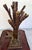 Oxblood Red 20th C. Mid Century Modern Brutalist Brutal Steel Tree Sculpture Lamp Body For Sale - Image 8 of 11