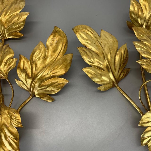 Florentiner Gilt Leaf Wall Lights in the style of Hans Kögl, Italy, 1980s, Set of 2 For Sale - Image 12 of 18