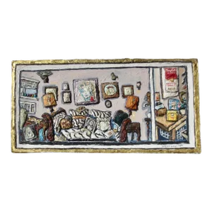 Painting by Leslie Lew of Sylvia Miles Apartment 1989