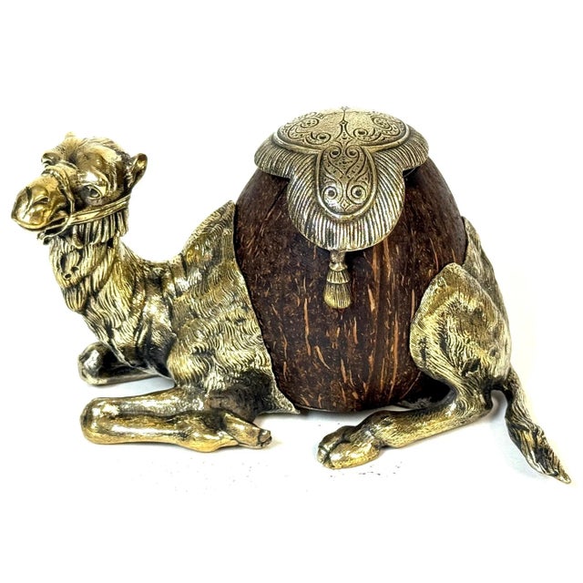 Franz Bergman Style 19th-Century Austrian Bronze & Coconut Camel Inkwell For Sale In West Palm - Image 6 of 12