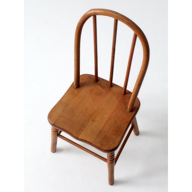 Early 20th Century Vintage Early American Style Child's Chair For Sale - Image 5 of 13