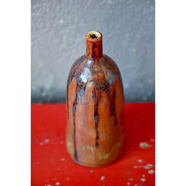 Beige Brutalistic Stoneware Vase Bottle For Sale - Image 8 of 8