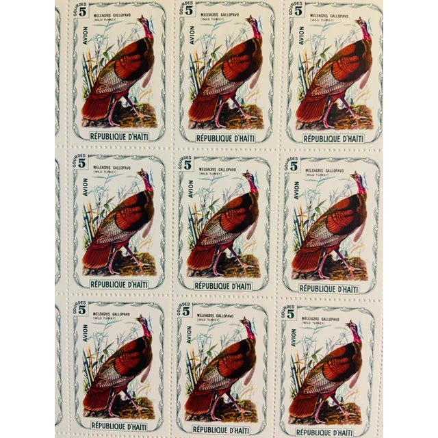 Marvelous sheet of vintage Audubon postage stamps from Haiti, 1979. 20 stamp sheet commemorating the 150th anniversary...