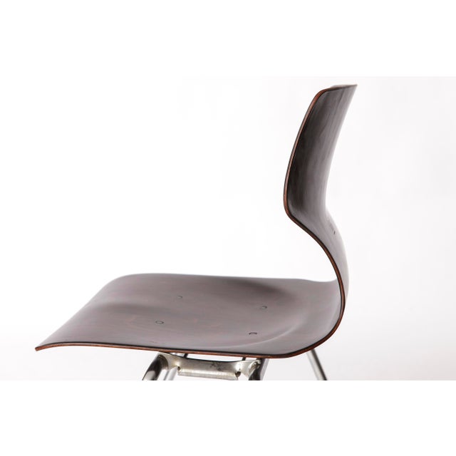 Vintage German Flötotto Pagwood Chairs in Chrome and Plywood, 1980s, Set of 6 For Sale - Image 4 of 11