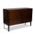 Low rectangular rosewood sideboard, opening with two doors on the front and drawers inside with their chrome handles....