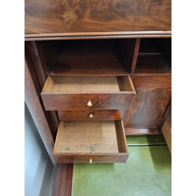 Wood Louis XVI Style Mahogany Secretaire Abattant For Sale - Image 7 of 11