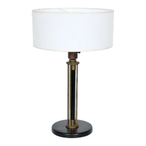Walter Von Nessen Attributed Machine Age Brass Table Lamp, 1940's