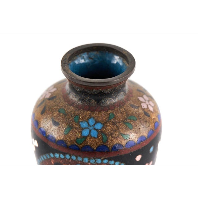 Antique Japanese Cloisonne Vases, 1900, Set of 2 For Sale - Image 3 of 7