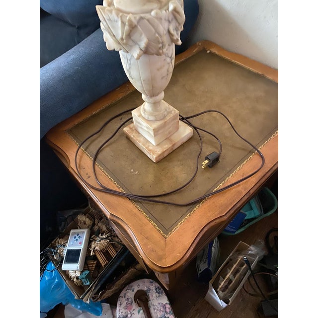 Mid 20th Century Neoclassical Carved Stone Italian Alabaster Urn Lamp For Sale In Cleveland - Image 6 of 11