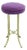Late 20th Century Individual Round Purple Velvet and Brass Barstool For Sale