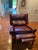 American 1990s Craftwork Guild Burgundy Leather Wingback Armchair With Nailhead Trim For Sale - Image 3 of 10