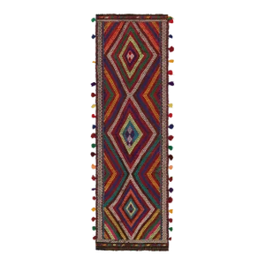 Rug & Kilim’s Contemporary Kilim Runner With Polychromatic Geometric Medallions