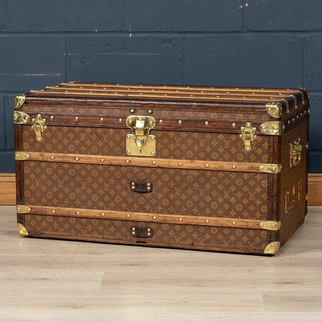 Gorgeous and most importantly complete, this early 20th century Louis Vuitton trunk was the must have item of any elite...