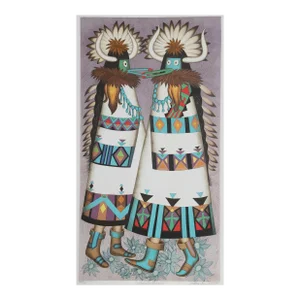 1980s "Shalako Dancers" Lithograph by Alice Asmar
