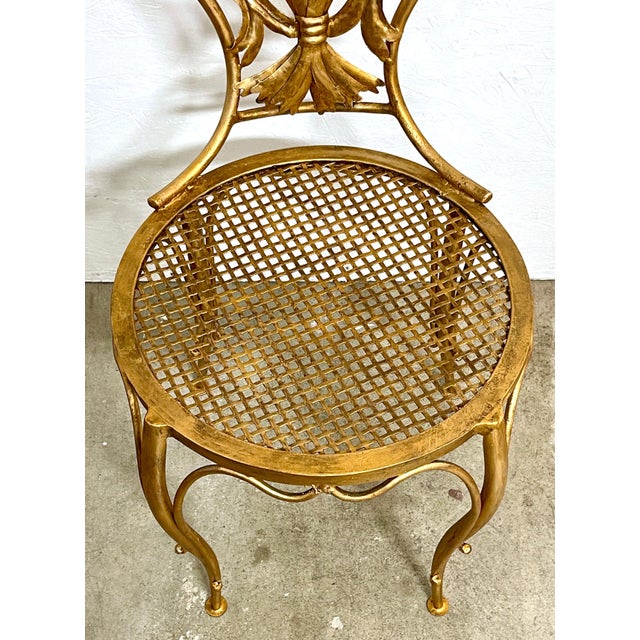 Late 19th Century Pair of Italian Hollywood Regency Wheat Sheaf Chairs, by S. Salvadori For Sale - Image 5 of 9