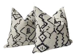 Black & White Warm Mosaic Pillows- Set of 2