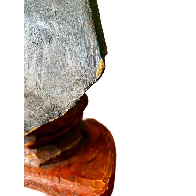 Antique Religious Folk Art - Carved Wooden Spanish Colonial Santos Figure of the Madonna and Child For Sale - Image 17 of 18