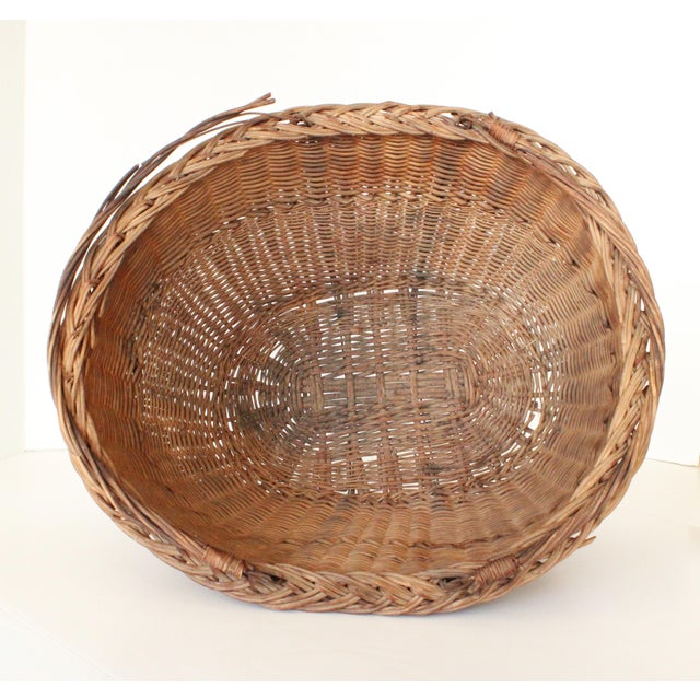 19th C. Antique French Gathering Harvest Basket/LRG For Sale - Image 4 of 5