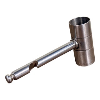 Mid Century Stainless Steel Cocktail Jigger Measuring Tool W/ Bottle Opener For Sale