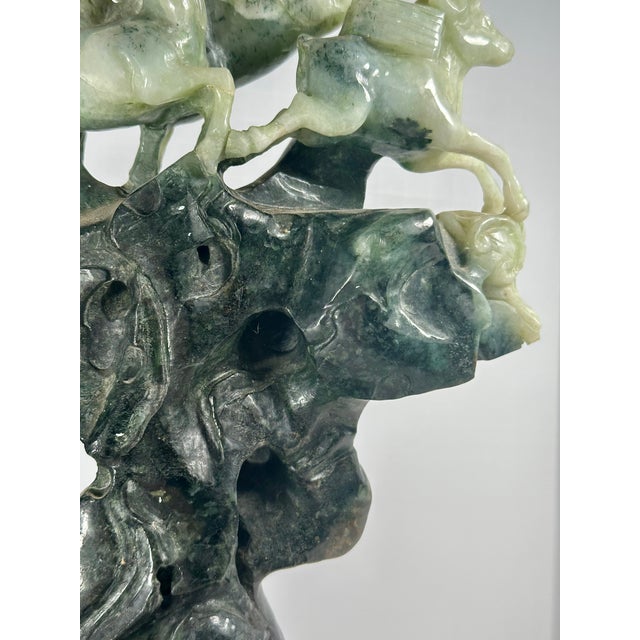 Chinese Natural Large Dushan Jade Carving Qing Dynasty For Sale - Image 13 of 16