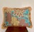 Large Rectangular Brown and Turquoise Floral Pillow With Jute Raffia Fringe For Sale In San Diego - Image 6 of 6
