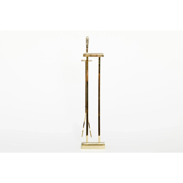 Italian Mid 20th Century Set Solid Brass Fire Tool / Stand For Sale - Image 3 of 13