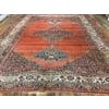 1880s Red Open Field Medallion W. Persian Bijar Rug 11'3" X 18' Handknotted Wool Carpet For Sale - Image 14 of 14