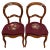 Pair of antique circa 1880 Victorian walnut side chairs with burgundy floral needlepoint upholstery and newly French-...