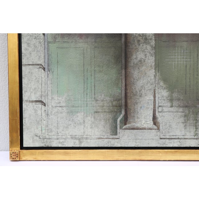 1990 Angel Busca Architectural Artwork Tempera and Oil on Board, One-of-a-Kind For Sale - Image 13 of 18