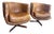 Flamant Swivel Chairs in Cognac Leather, 1970s, Set of 2 For Sale