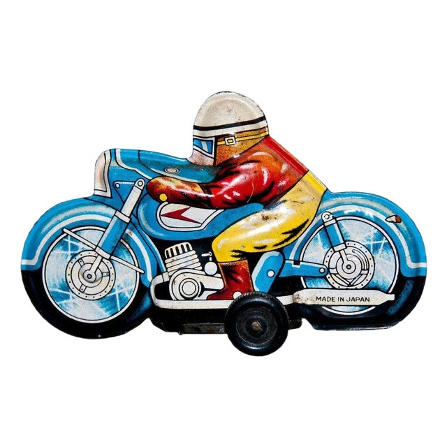 Small Vintage Japanese Motorcyclist Toy, 1960s For Sale