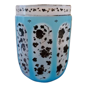 Antique Bohemian Glass Moser Baby Blue Opaline Goblet
