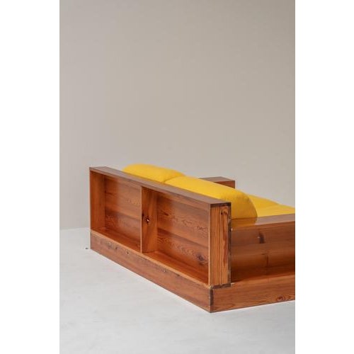 Mid-Century Modern Italian 2-Seater Lounge Chair in Yellow Upholstery, 1970s For Sale - Image 10 of 14