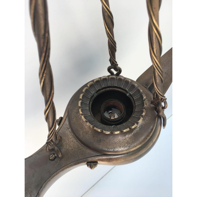 1920s 1920's Bronze "Genie" Pendant Light For Sale - Image 5 of 8