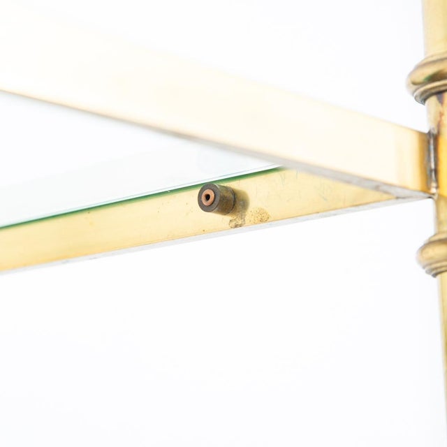 Mid Century Modern Display Cabinet Etagere Compact Brass Glass Shelving Unit For Sale - Image 11 of 12