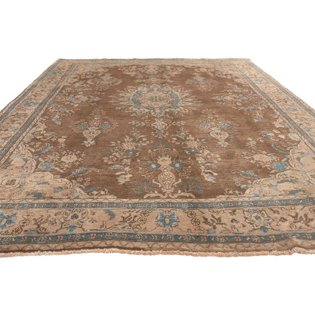 American Mid 20th Century Vintage Persian Hamadan Rug - 06'10 X 10'09 For Sale - Image 3 of 9