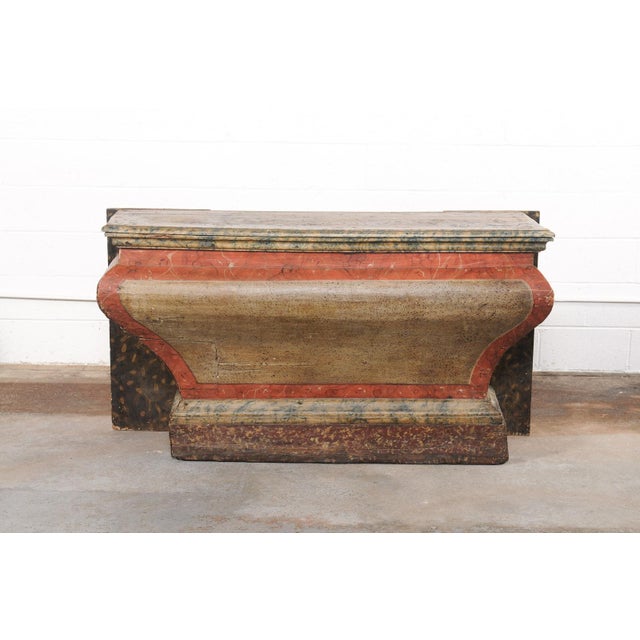 Burgundy 18th C. Brazilian Console With Original Paint For Sale - Image 8 of 13