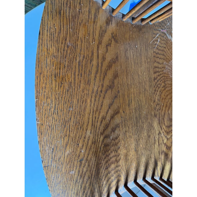 Brown Antique Oval Occasional Table With Lower Shelf and Spindle Rail For Sale - Image 8 of 15