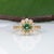 2020s 1Ct Demantoid Garnet Ring With Earth Mined Diamonds Halo: Solid 14k Gold, 6mm, Size 6.75 For Sale - Image 5 of 9