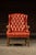 Vintage Wingback Tufted Armchair With Ottoman in Burnt Orange For Sale - Image 4 of 12