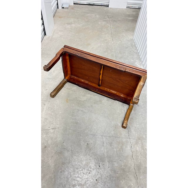Wood Mid 20th Century Rectangular Elmwood Ming Style Low Coffee Table For Sale - Image 7 of 8